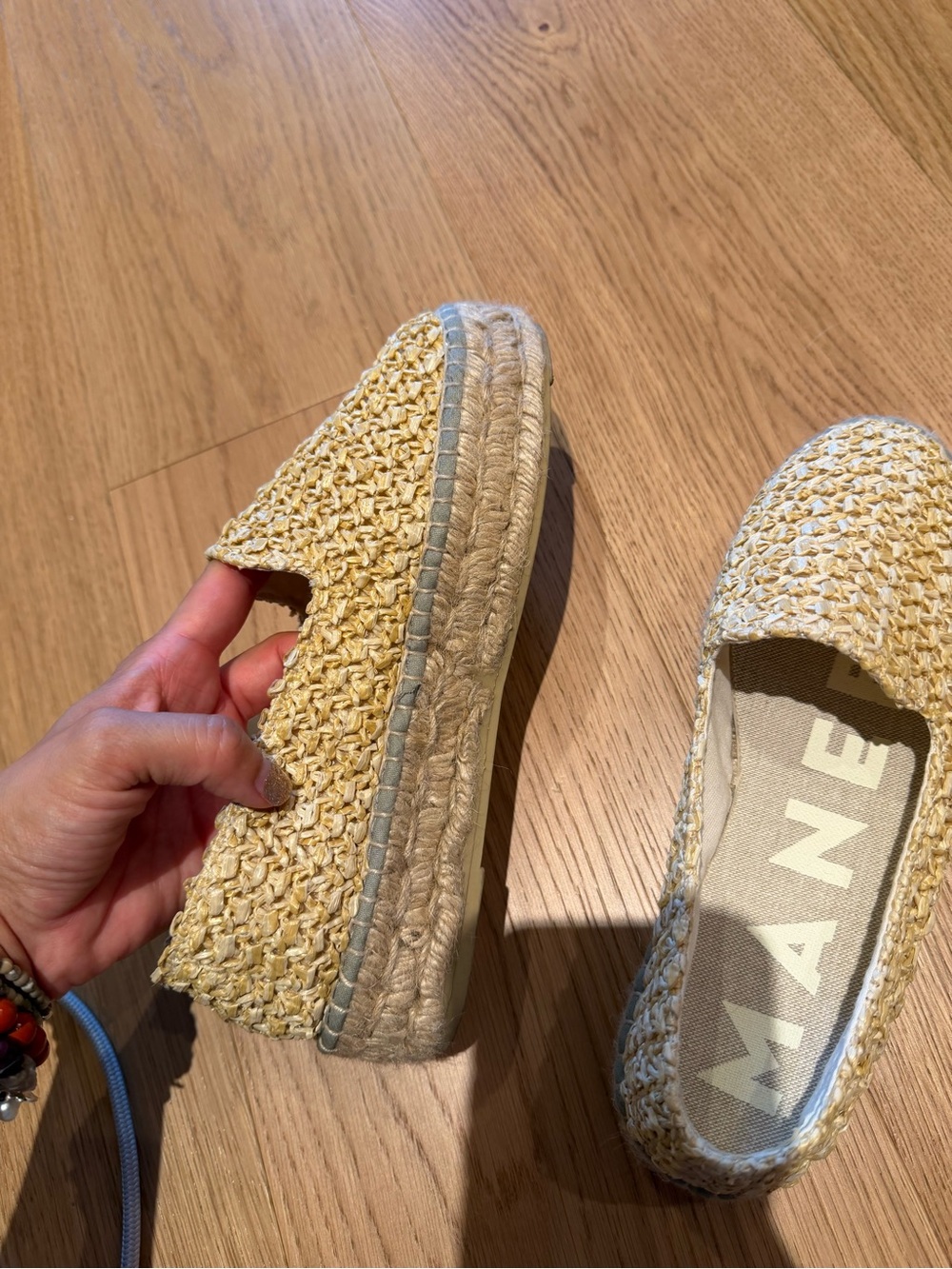 Manebi Woven Espadrille Platform Slip-Ons - Picture 5 of 5